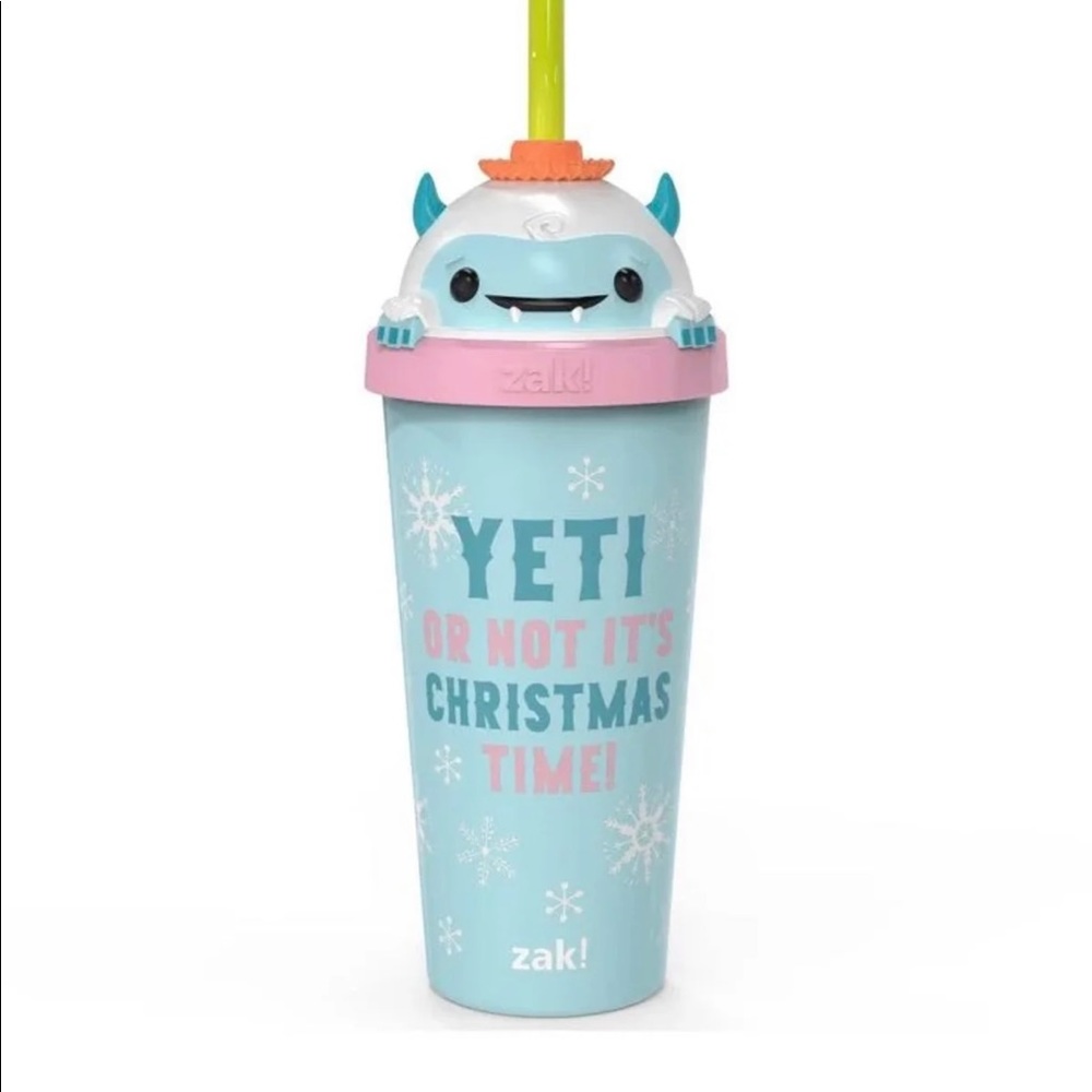 Zak Design 18oz Plastic Figural Straw Tumbler Snow Buddy